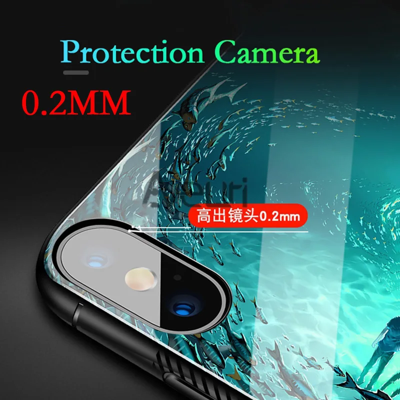 Luminous Case For Xiaomi Mi 8 Lite A1 A2 Lite 6 Glass Back Cover Case For Xiaomi Redmi 5 5 Plus 6A 6 Pro Note 4 4X 5 5 Pro Coque