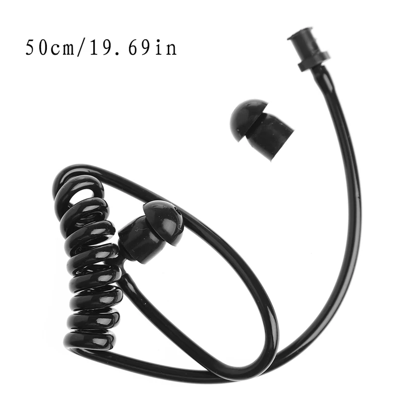 Replacement Coil Acoustic Air Tube Earplug Black For Radio Earpiece Headset