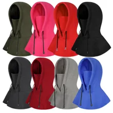 Зимний Флисовый Шарф шапочка для верховой езды одноцветное шею Skullies шапочка утепленная бархатная зимняя шапка Кепки с уха лоскут маска
