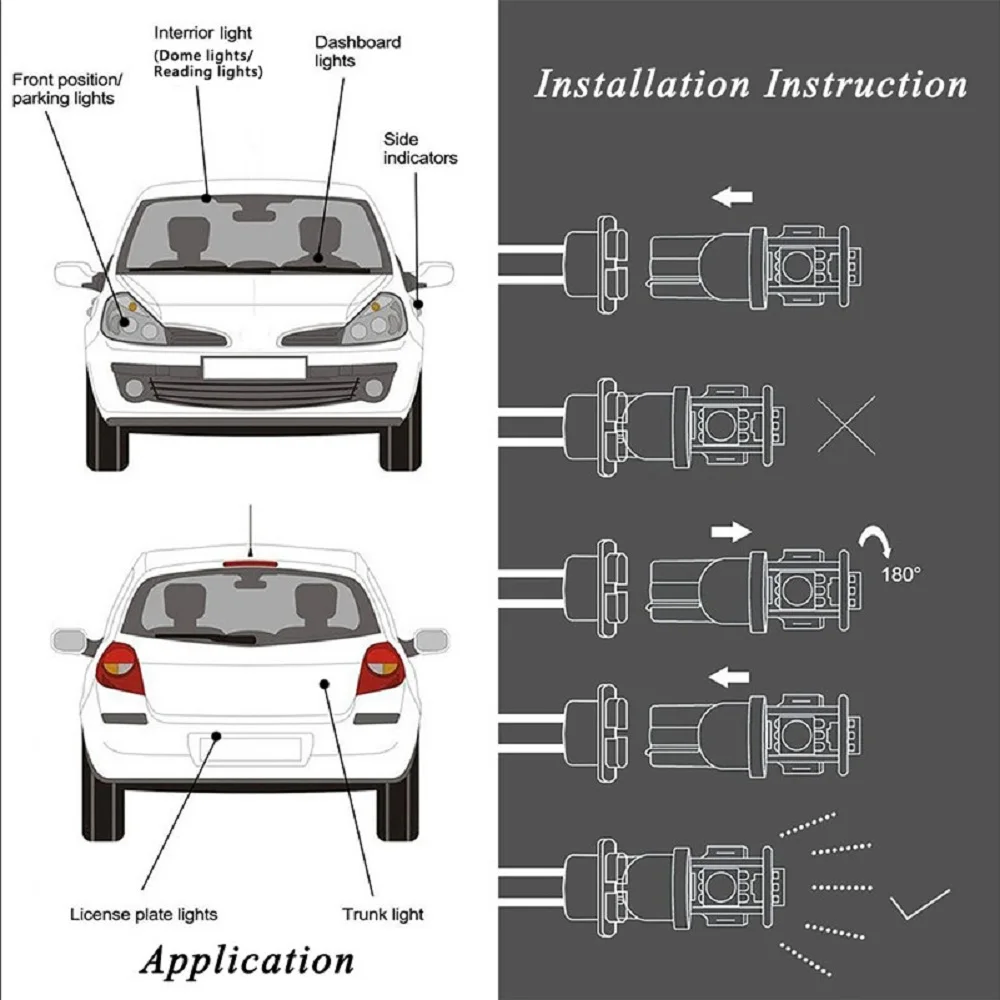 10x светодиодный 10 Led W5W Автомобильная светодиодная лампа Canbus для Ford Focus 2 3 Fiesta Fusion