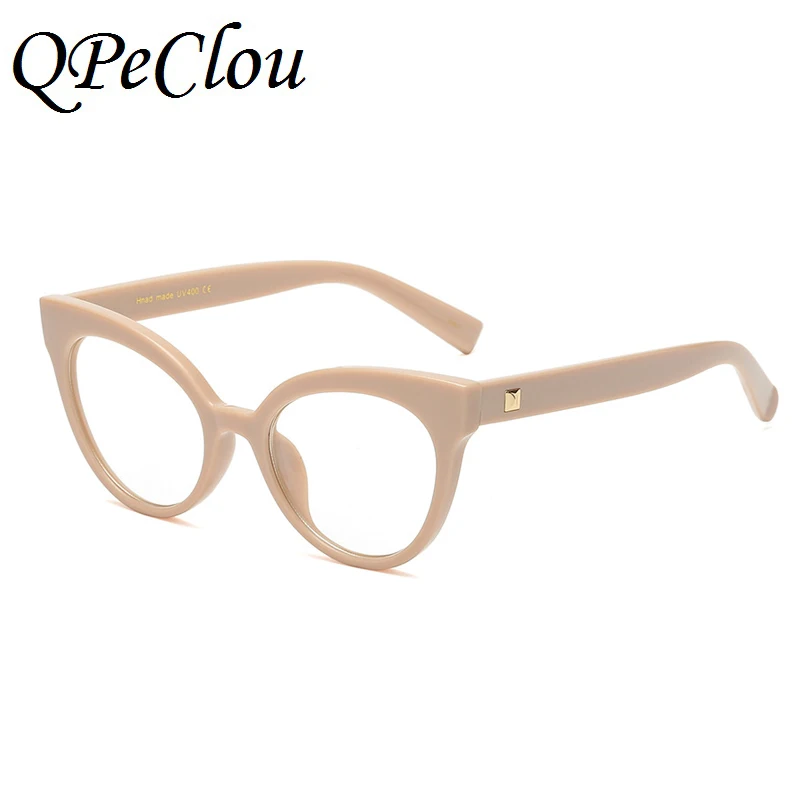 QPeClou новые женские винтажные сексуальные оптические очки кошачий глаз оправа женские брендовые роскошные очки оправа женские ретро очки - Цвет оправы: Pink0297