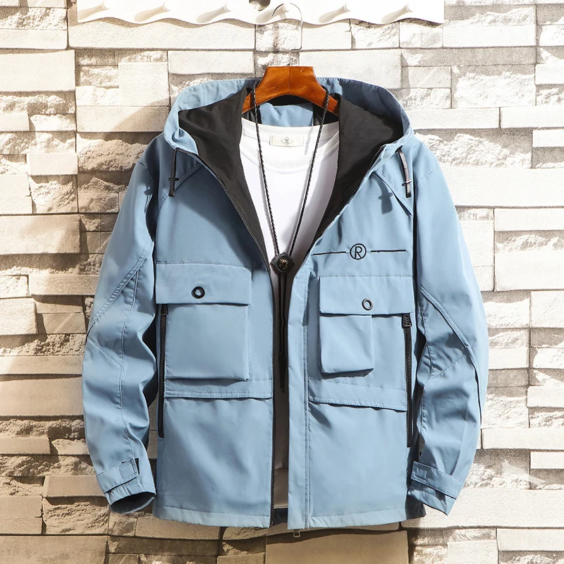 NEW Hooded Jacket Men Fashion Coat 2019 Spring Autumn Hip Hop Jackets Man Streetwear Casual Solid Color young Jacket Coat