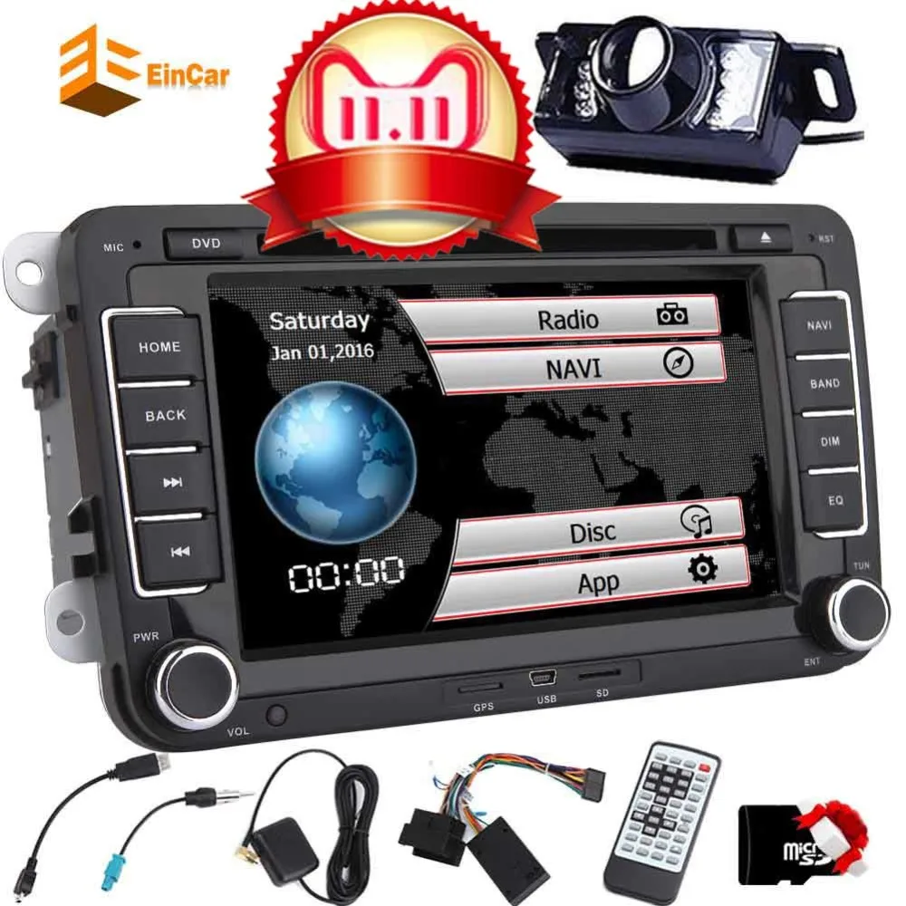 

7 Inch Car Radio Stereo Touch Screen Double Din Head Unit Car Receiver Stereo in Dash GPS Navigation with Bluetooth CD DVD for