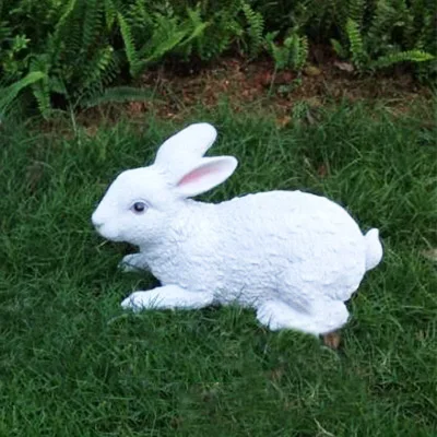 Зеленый орнамент ручной белый кролик резиновая фигурка подарок для друга домашний декор Мини Пейзаж Сказочный Сад - Цвет: Темно-серый