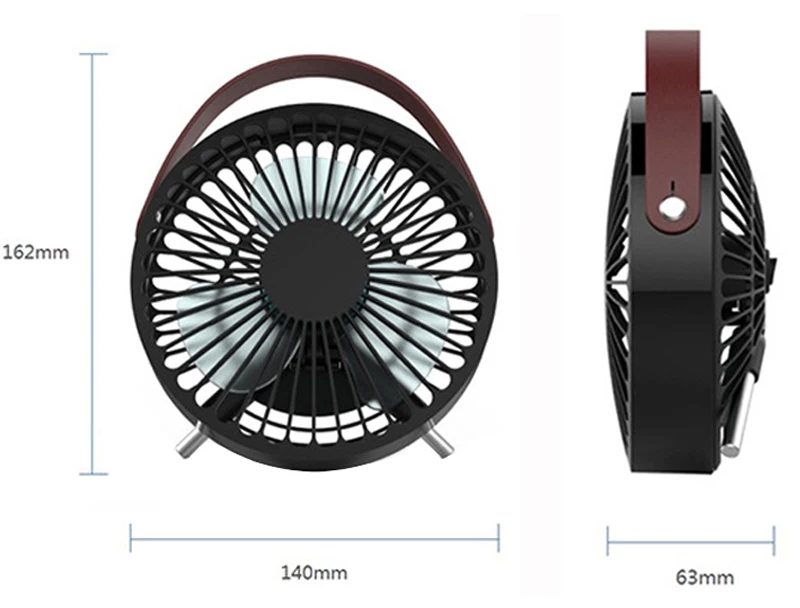 LUCOG мини USB Настольный вентилятор с портативным складным кронштейном и ручкой на ремне, Портативный Персональный вентилятор для дома, офиса, путешествий