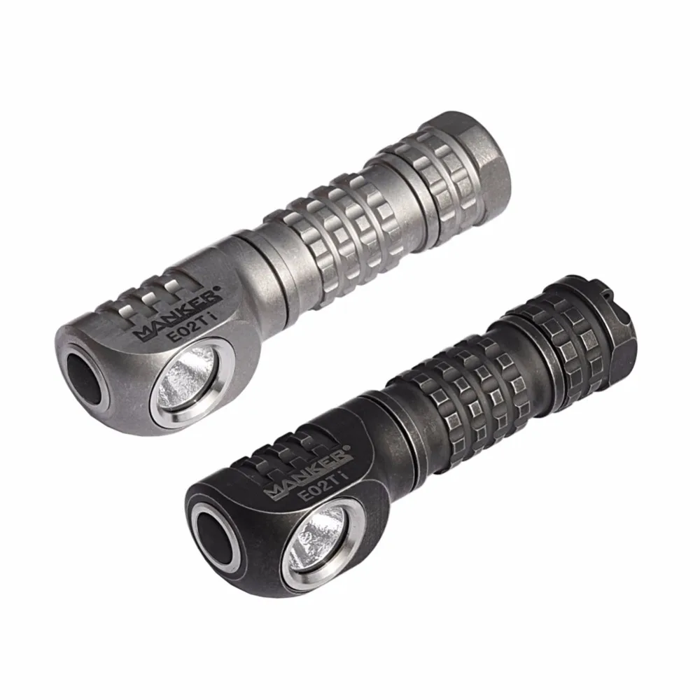 

Manker E02 Ti Titanium AA Flashlight With Magnet Tail 220 Lumens CREE XPG3 LED / Nichia 219C LED Angle Flashlight Pocket Torch