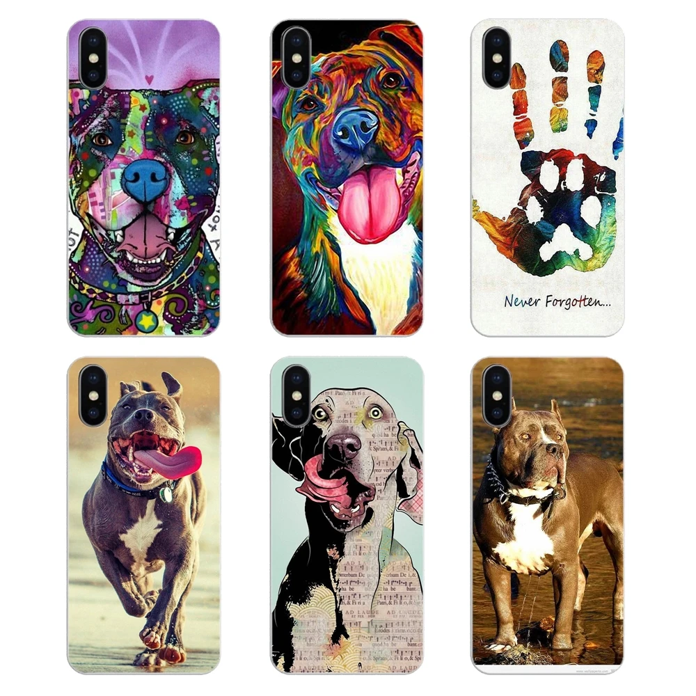 Pastel Puppy Pitbull Dogs Art Painting Pattern Animal Transparent TPU Bag Case For Nokia 2 3 5 6 8 9 230 3310 2.1 3.1 5.1 7 Plus |