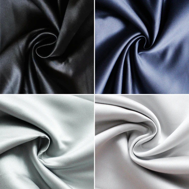 

1YARD Black gray Taiwan thick satin imports 395 wedding dresses satin dress, small light thick satin painted cloth.