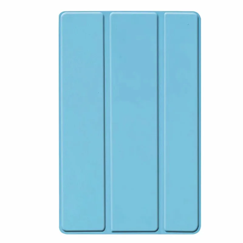Ультратонкий чехол для samsung Galaxy Tab A 10,1 SM-T510 SM-T515 T510 T515, умный чехол-книжка из искусственной кожи, чехол для планшета+ пленка+ ручка - Цвет: Sky Blue