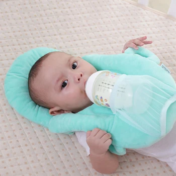 

Babycare Newborn Baby Sleep Pillow Head Protection Cushion Pillows with Bottle Holder Baby Care Product for Baby Feeding
