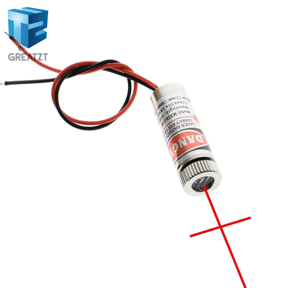 

TZT teng 1PCS Head Glass Lens Focusable Industrial Class 650nm 5mW Cross Red Laser Line Module Hot Sale