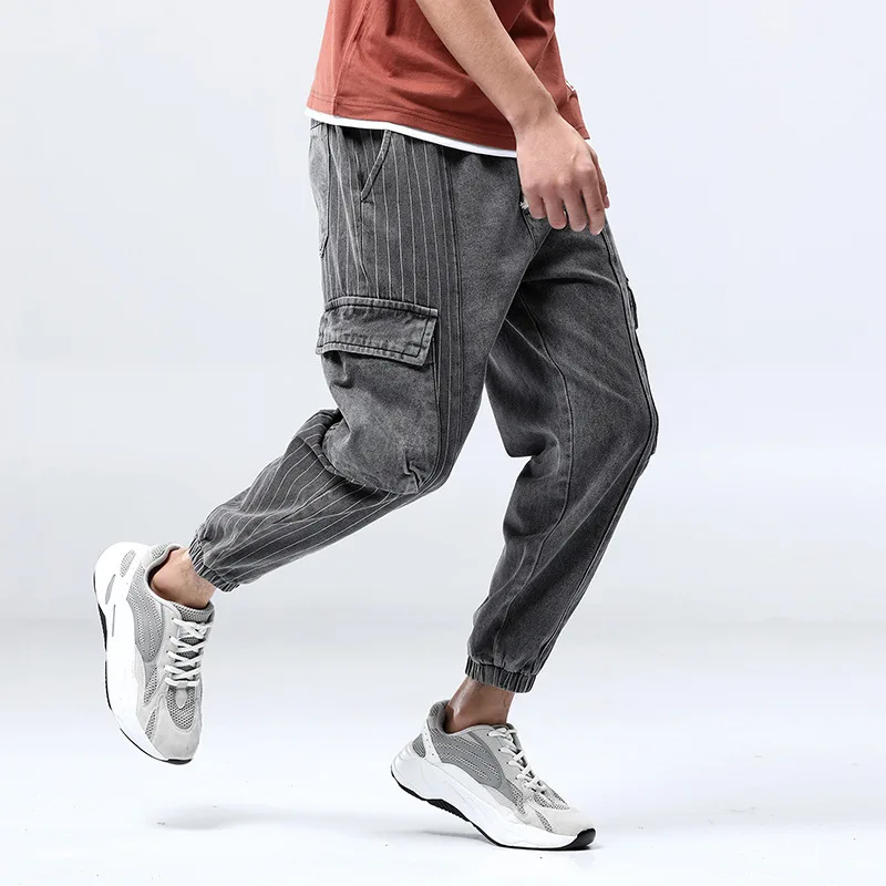 Japanese Style Fashion Men Jeans Designer Loose Cargo Pants Streetwear Slack Bottom Hip Hop Stripe Joggers Jeans Men Harem Pants Japanese Style Fashion Men Jeans Designer Loose Cargo Pants Streetwear Slack Bottom Hip Hop Stripe Joggers Jeans Men Harem Pants
