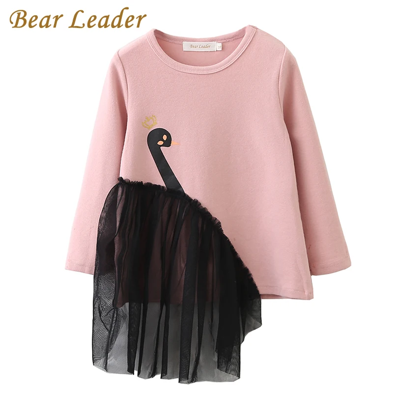 

Bear Leader Girls T-Shirt 2018 Autumn Brand Baby Girls Full T-Shirt 3D Print Swan Girl Shirts Children Clothing Blouse For 3-7Y