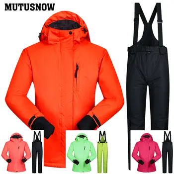 Snowboarding Suits Women Winter Windproof Waterproof Female Ski Jacket And Snow Pants Sets Super Warm Brands Women Ski Suit saenshing super warm skiing jacket snowboard pant waterproof ski suit female snowboarding suits women outdoor winter snow sets