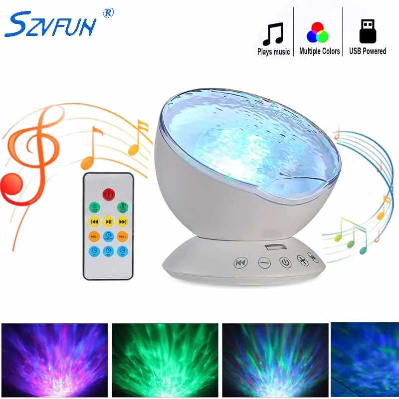

Star Projector LED Night Light Ocean Wave Star Sky Projector 7 Colors Star Light Built-in Speaker Baby Children Gifts Night Lamp