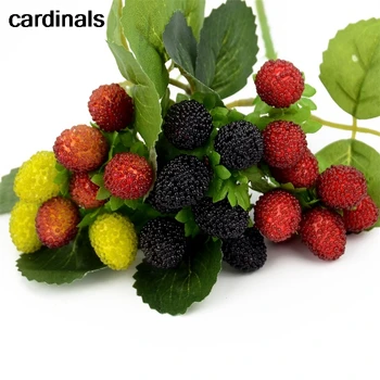 

3pcs Artificial Fruit Foam Strawberry Fake Simulation Paddle Mulberry For Home Wedding Party Decoration DIY Crafts Accessories