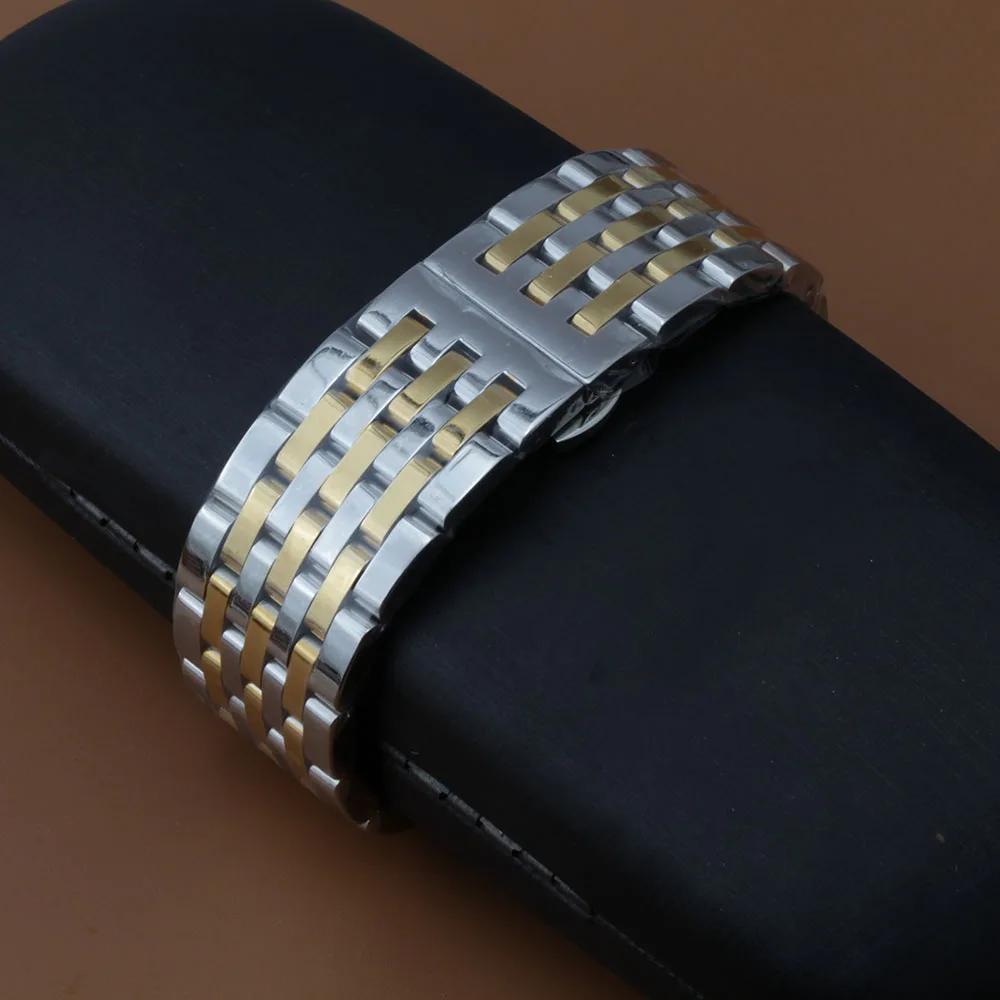 Stainless Steel Wrist Strap for men's lady Watch Band Classic Buckle
