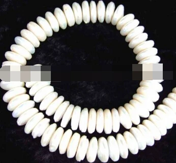 

huij 00712 14mm white freshwater Pearl roundel beads 14.5''