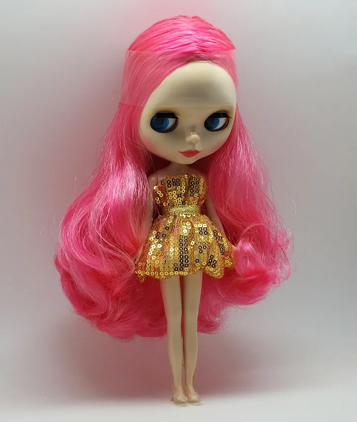 Обнаженная фигурку куклы(смешанный розовые волосы