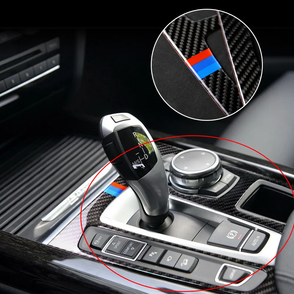 

Carbon Fiber Car Gear Panel Sticker Frame Decoration For BMW X5 X6 F15 F16 2014-2017 Car Stickers Air Gear Panel Refit Sticker