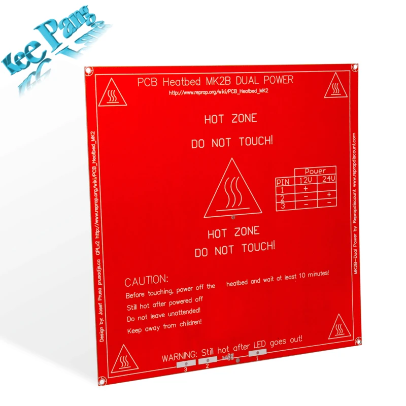 Upgraded MK2B Heated Bed PCB Parts Heatbed Dual 12V 24V Red MK2 B Hot HotBed 3D