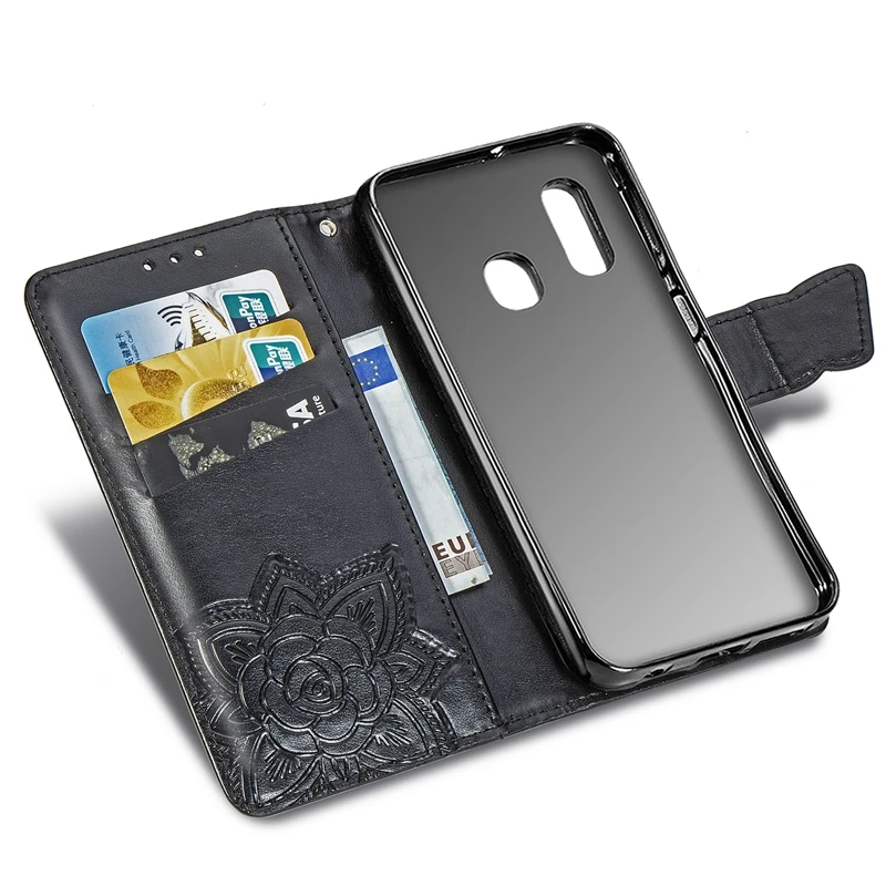 2382664124 三星 A80 A90 A20E A20 CORE LG K50 Q60 华为 P Smart Z Y9 Prime 2019 一加  One Plus 7 One Plus 7 Pro  花之蝶压花皮套 9元(2)