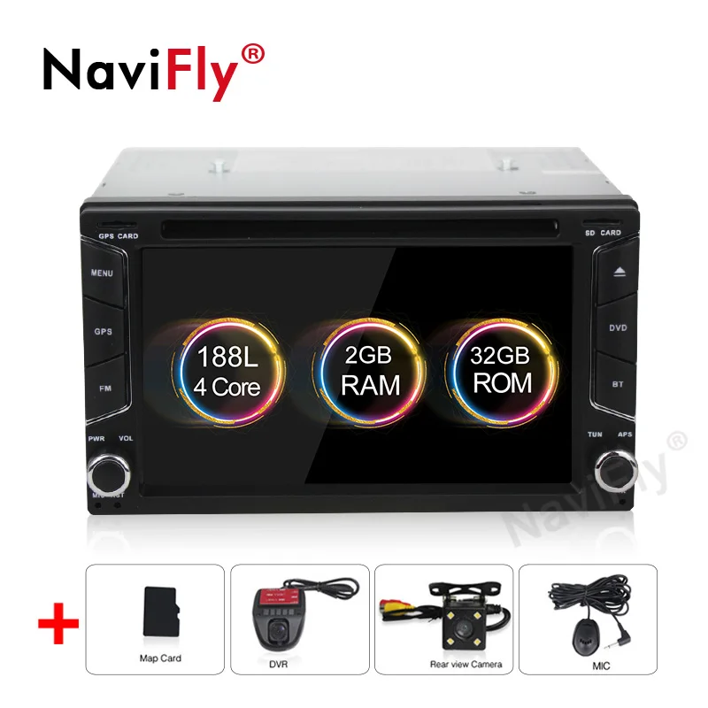 NaviFly 2Din универсальный Android 8,1 Автомобильный gps RDS Cassete для Nissan Toyota peugeot KIA Автомобильный Радио bluetooth ipod 4G wifi DVR камера - Цвет: 2G RAM 32G ROM