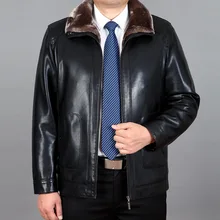 Новая мужская меховая кожаная мужская кашемировая куртка Толстая Мужская теплая кожаная куртка M-4XL