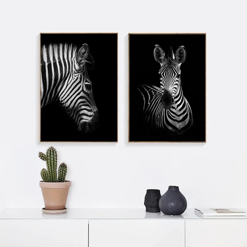 Canvas Painting Animal Wall Art Black and White Zebra Posters and Prints Wall Pictures for Living Room Decoration Home Decor
