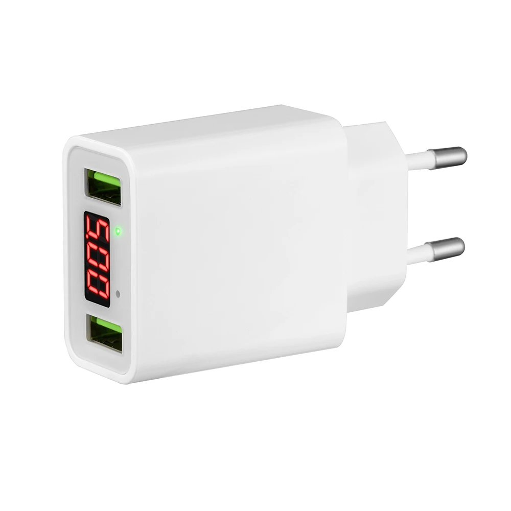 3 порта USB телефон зарядное устройство светодиодный дисплей ЕС/США Plug Max 2.4A Смарт Быстрая зарядка зарядное устройство для мобильных устройств для iPhone xiao mi iPad - Тип штекера: EU plug White 2 Port