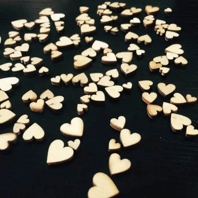 100pcs mini Heart Shape Wood Slices For Wedding Crafts Embellishment Home Wall Decorations DIY Accessories|slice|slice wood |
