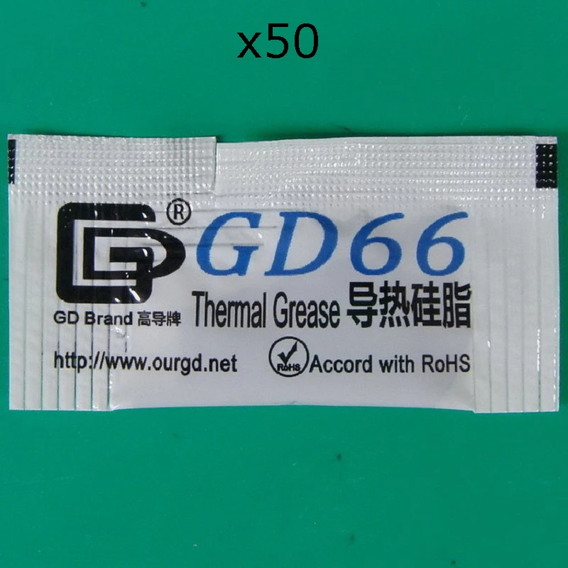 50 пакетов серая термопроводящая паста gd66|Кулеры/вентиляторы/системы охлаждения|