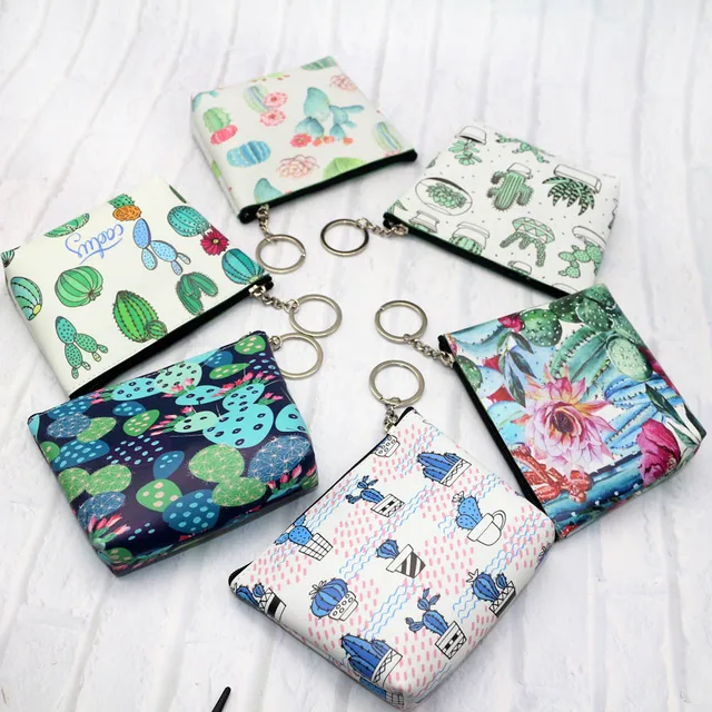 custom coin purse bulk 12.5*2*9cm PU Cactus Coin Purse Wholesale Blanks Card Holder Coin Wallet with free shipping ...