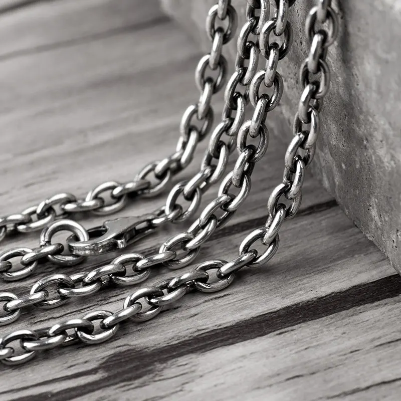 

925 Sterling Silver O chain long and short design necklace for Unisex fashion