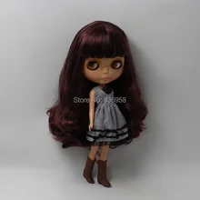 Темная кожа Обнаженная кукла для серии No. BL12532950 с взрыва винно-красные волосы