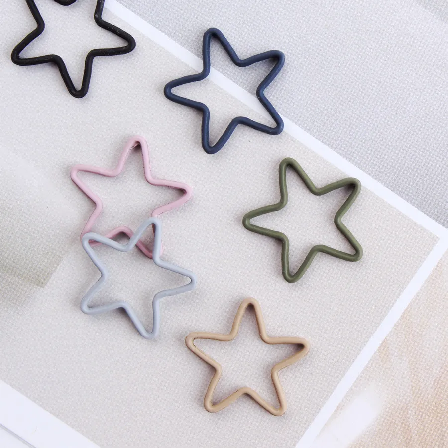 

50pcs/lot Colorful Rubber paint Simple five-pointed star Shape Metal Charms Diy Jewelry Earring/Necklace Pendants accessory