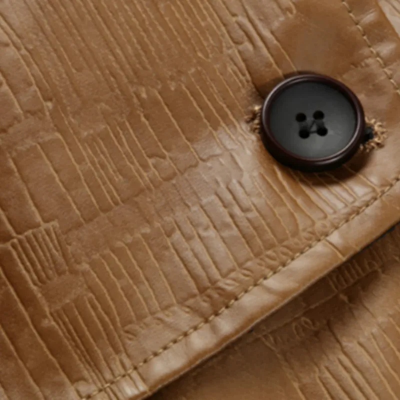 Deals Simulation leather jacket winter men's plus velvet thickening Japanese business casual pu plus fat large size leather jacket