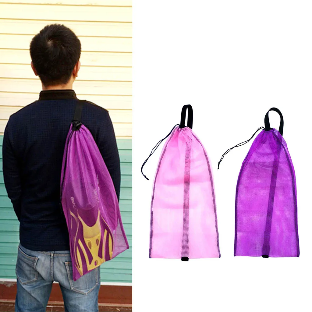 Perfeclan 2pcs/Set Diving Snorkel Mask Surface Marker Mesh Bag Fin Carrier Bags for Water Sports SCUBA Snorkeling Tube Goggles
