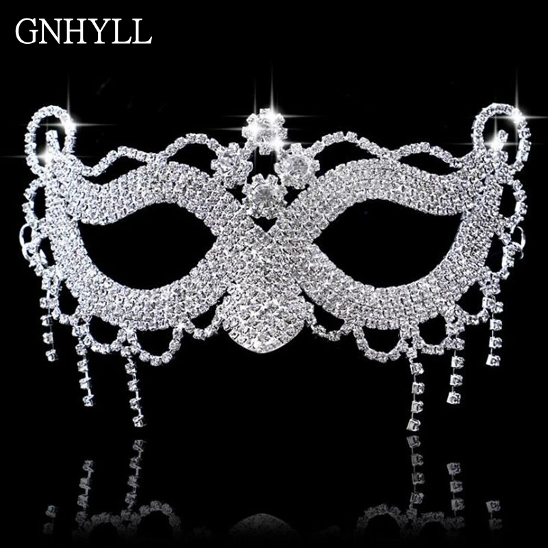 

**Luxury Elegant Diamond Rhinestone Mask Sexy Hallowmas Venetian Bauta Mask Half Face Party Dance Mask Masquerade Cosplay Decor