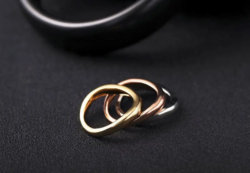 ROXI обручальное кольцо, набор для женщин, розовое золото, цвет bague acier, не пропускает кислород, pour femme, Мода, три кольца