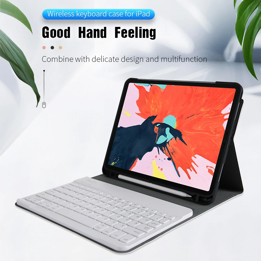 

Smart Wireless Keyboard Case for iPad Pro 12.9 2018 PU Bluetooth Keyboard Tablet Cover for iPad Pro 12.9 11 with pencil holder