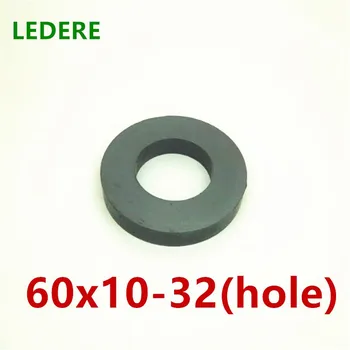 

LEDERE 1pcs/lot Y30 Ring Ferrite Magnet 60*10 mm Hole 32mm Permanent magnet 60mm x 10mm Black Round Speaker magnet 60X10