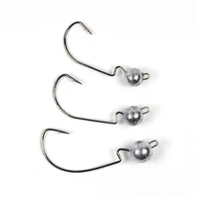 20 штук 3.5 г 5 г 7 г взвешенный Worm Крючки бас Рыбалка мяч головой приспособлений Рыбалка терминал снасти