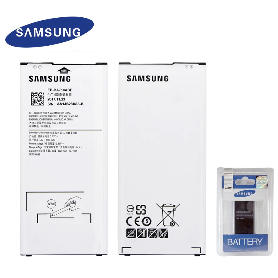 

SAMSUNG Original Replacement Phone Battery EB-BA710ABE For Samsung GALAXY A7 2016 A7100 A7109 A710 A710F Authentic Battery 3300m