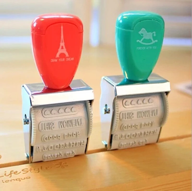 

Creative Blessing Banner Diary Seal Small Fresh Chapters Flower Time With Handle Roller Seal Stationery Set