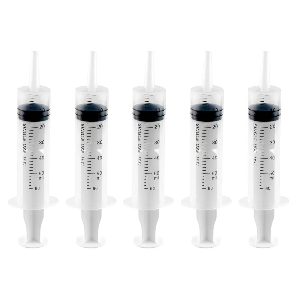 

New Sterile Reusable 60ML Plastic Medical Syringe For Hydroponics Measuring