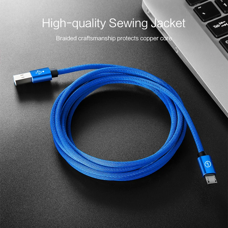 LINGCHEN Cable Micro Usb para Xiaomi Redmi Note 5 2.1A rápido Cable de carga de Nylon Cable Micro Usb Cables de teléfono móvil para Android Huawei