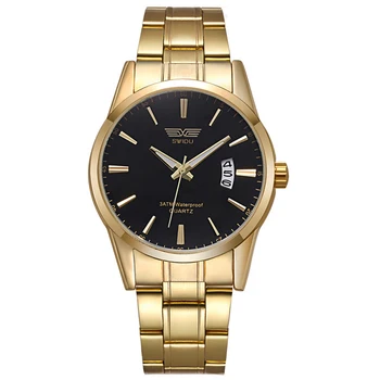 

SWIDU Brand men watches quartz alloy date business casual high quality waterproof mens wrist watch clock men