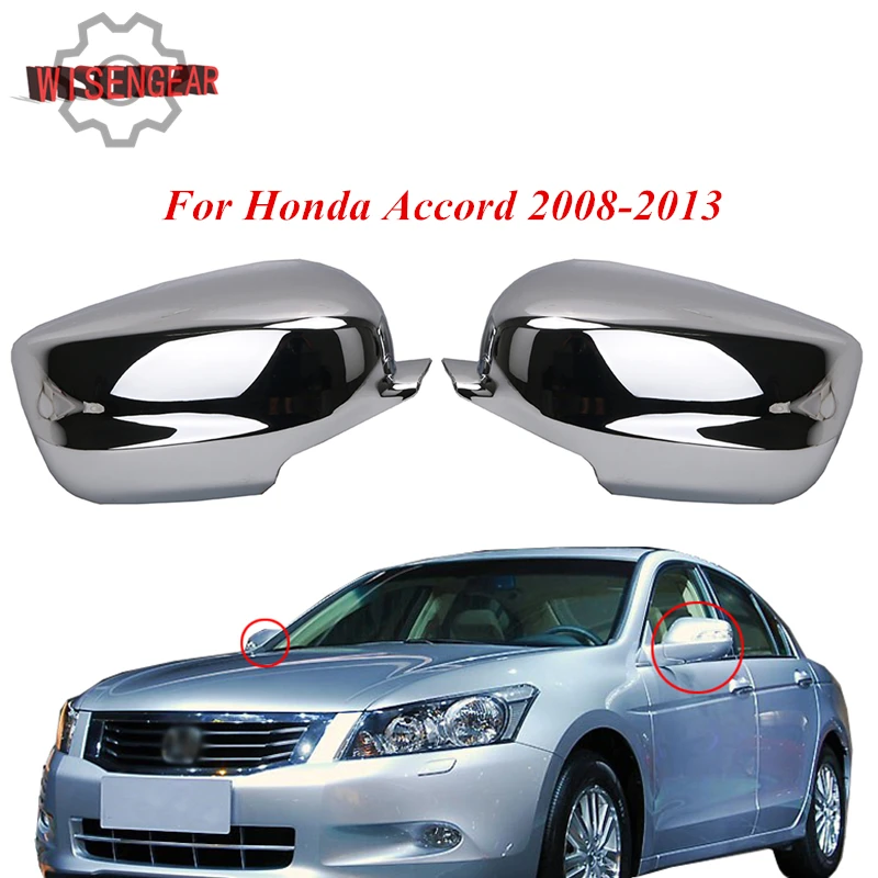 Chrome Door Wing Mirror Cover Cap For Honda Accord 2008 2013 Left & Right Rear View Mirror