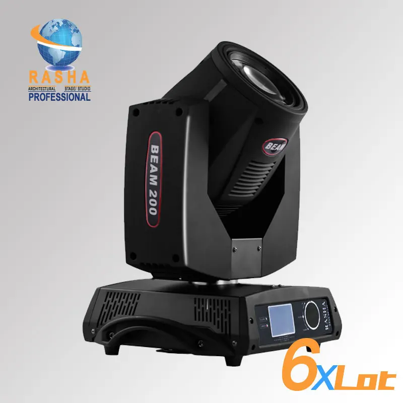 

6X LOT 5R 200W Sharpy Beam 20 Channel Moving Head Beam Gobo+Beam Effects With 3 Phase Motor+LCD Touch Screen Stage Light